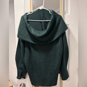 Elegant Green Cowl Neck Sweater